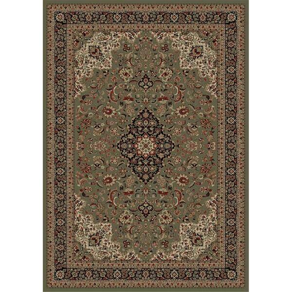 Concord Global Trading 5 ft. 3 in. x 7 ft. 7 in. Persian Classics Medallion Kashan - Green 20855